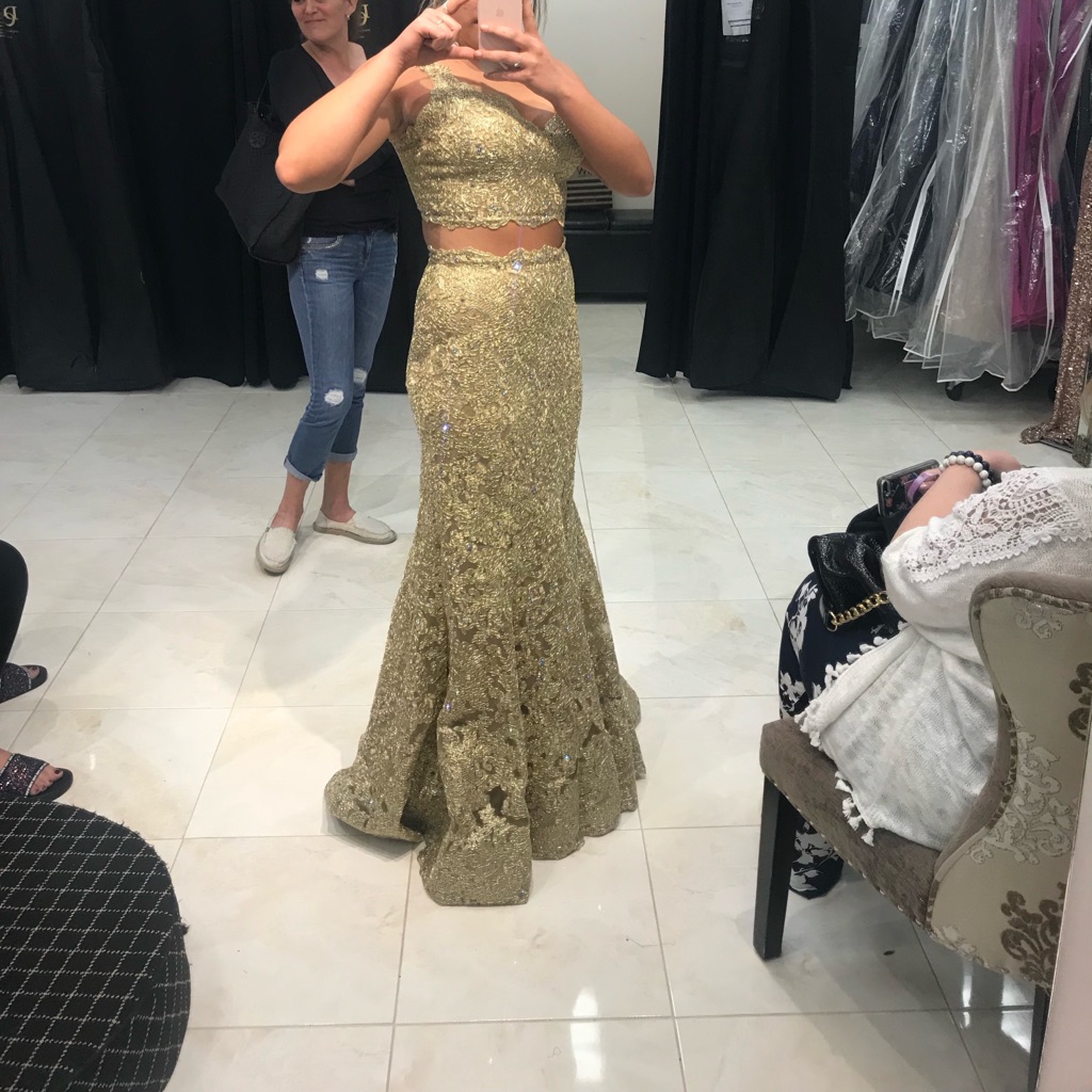 Sherri Hill | Dresses | Sherri Hill Size 2 Gold Two Piece Prom Dress | Poshmark Sherri Hill | Dresses | Sherri Hill Size 2 Gold Two Piece Prom Dress | Poshmark